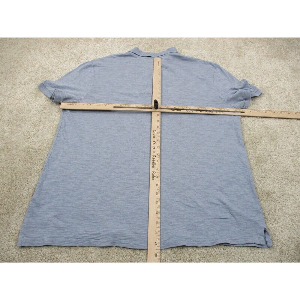 Vince Polo Shirt Adult Extra Large XL Blue Lightweight Cotton Casual Rugby Mens - Picture 8 of 11